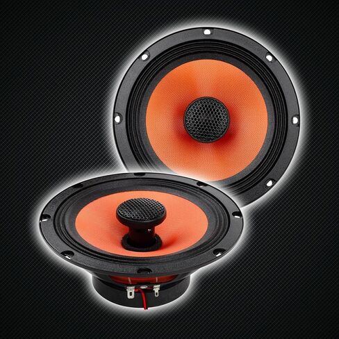 Car Speakers 6.5 Inch Door Speakers, 2-Way Coaxial, 500W Max, Powerful Low Frequency with Delicate Medium and High Frequency, Flush Mount Car Audio, Black, 1 Pair in Saudi Arabia