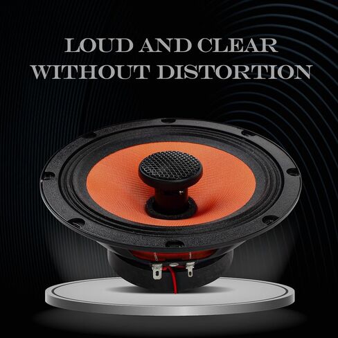Car Speakers 6.5 Inch Door Speakers, 2-Way Coaxial, 500W Max, Powerful Low Frequency with Delicate Medium and High Frequency, Flush Mount Car Audio, Black, 1 Pair in Saudi Arabia