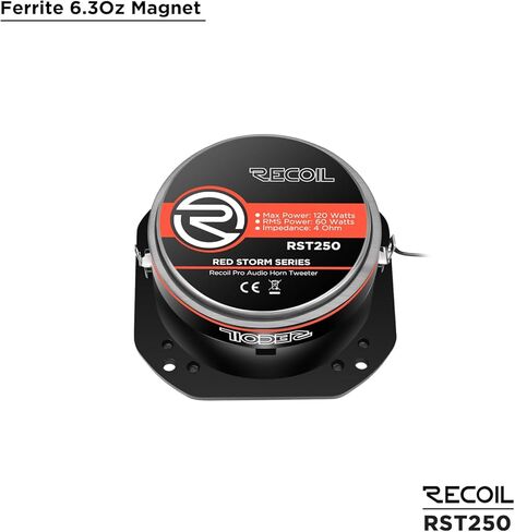 مكبر صوت RECOIL RST250 Super Tweeter مقاس 1 بوصة، نظام صوت سيارة احترافي من الألومنيوم in Kuwait