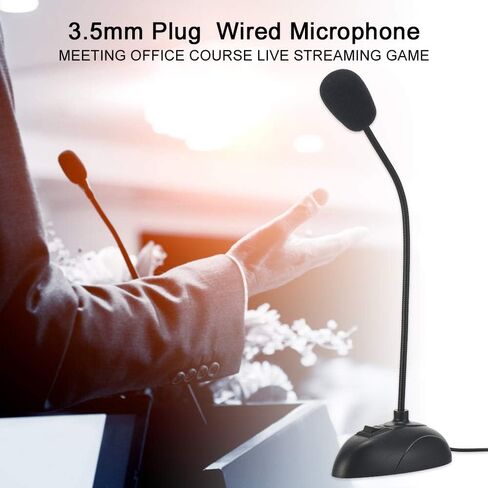 Adjustable Mini Desktop Microphone with 3.5mm Jack Plug Play USB C USB A Adapter for PC Computer Laptop Gaming Streaming Recording Online Lessons Podcast in Saudi Arabia