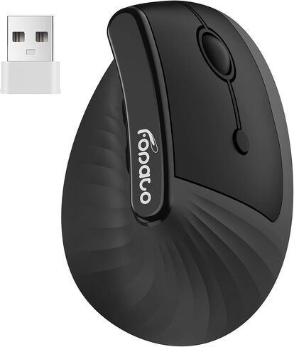 Ergonomic Vertical Mouse,Wireless Bluetooth 5.0 and 2.4G Mouse,Silent Click, 60% Reduced Wrist Pressure,3 Adjustable DPI for PC,Mac,Laptop,Computer,Home,Office Use (Black) in Saudi Arabia