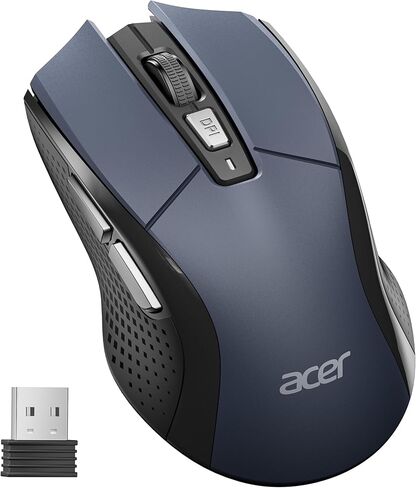 acer Wireless Mouse for Laptop, 2.4GHz Computer Mouse 5 Adjustable DPI Office Cordless USB Mice with USBA Receiver, 6 Buttons, 4000 DPI, Medium to Large Sized Hands Compatible with PC, Laptop, Desktop in Saudi Arabia