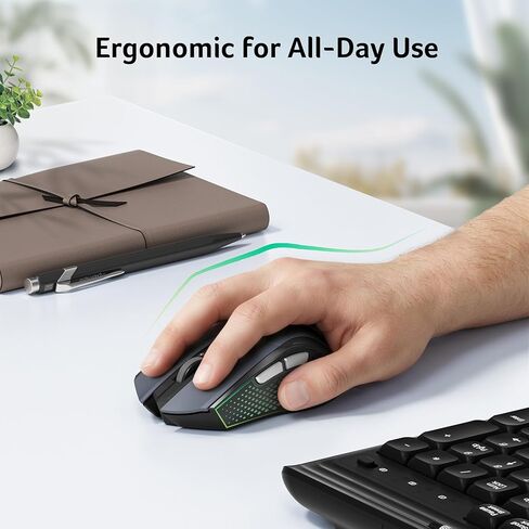 acer Wireless Mouse for Laptop, 2.4GHz Computer Mouse 5 Adjustable DPI Office Cordless USB Mice with USBA Receiver, 6 Buttons, 4000 DPI, Medium to Large Sized Hands Compatible with PC, Laptop, Desktop in Saudi Arabia