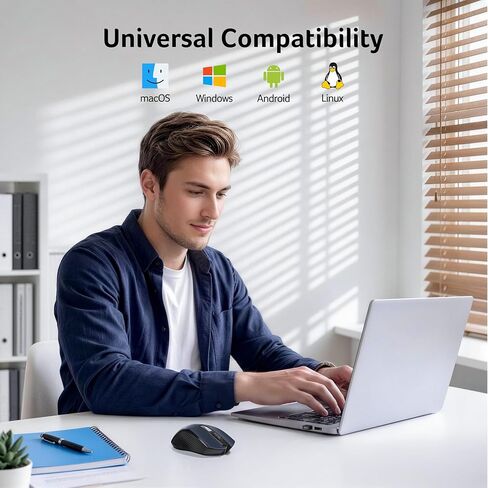 acer Wireless Mouse for Laptop, 2.4GHz Computer Mouse 5 Adjustable DPI Office Cordless USB Mice with USBA Receiver, 6 Buttons, 4000 DPI, Medium to Large Sized Hands Compatible with PC, Laptop, Desktop in Saudi Arabia