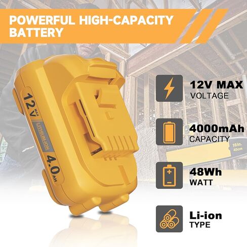 Nonbliep 2pack 4000mah استبدال بطارية ديوالت 12 فولت متوافقة مع بطارية ديوالت 12 فولت ليثيوم ماكس dcb121 dcb123 dcb122 dcb124 dcb125 dcb127 أدوات كهربائية لاسلكية in Kuwait