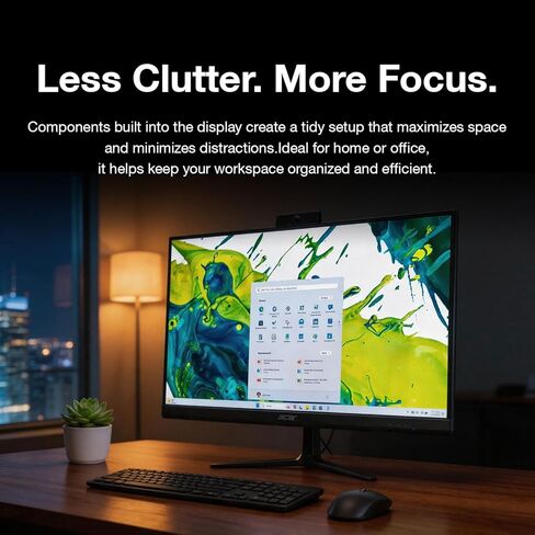 Acer Aspire C27 Professional All-in-One 27" IPS FHD Display (AMD Ryzen 5 7430U, 8GB DDR4, 512GB SSD, AMD Radeon, WiFi 6E, Webcam, Bluetooth 5.3, Win 11 Home) in Saudi Arabia