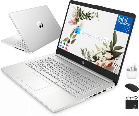 HP Flagship 14" Laptop Computer for 2026 Business Student with Office Suite, Copilot AI, Intel Quad-Core CPU, 4GB RAM, 628GB Storage (128GB UFS+500GB Ext), Wi-Fi 6, HubxcelAccs, Win 11 Pro, Lavender in Saudi Arabia