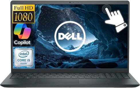 لاب توب ديل انسبايرون 15، كمبيوتر محمول بشاشة لمس 15.6 بوصة فل اتش دي، معالج انتل كور i5 10 نواة، ذاكرة وصول عشوائي 12 جيجا، تخزين 512 جيجا (256 جيجا اس اس دي + مجموعة قاعدة 256 جيجا)، ويندوز 11 مع مساعد الذكاء الاصطناعي، لوحة مفاتيح رقمية، أسود in Saudi Arabia