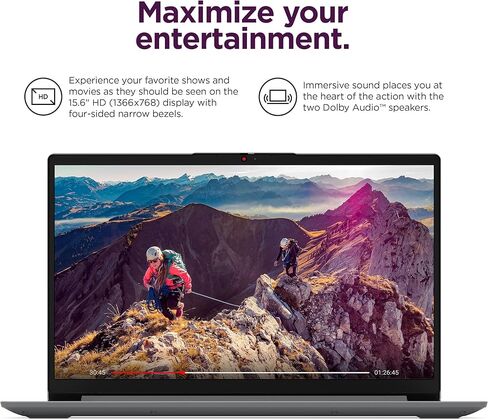 Lenovo IdeaPad Laptop Computer, 15.6" Anti-Glare, 8GB RAM, 256GB (128GB SSD +128GB eMMC), 1-Year Office 365, Intel Core CPU, for Student, Home, Work, Numeric Keypad, Wi-Fi 6, IST HUB, Win 11 Home S in Saudi Arabia