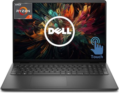 كمبيوتر محمول بشاشة لمس للأعمال مقاس 16 بوصة من Dell 2026، AMD Ryzen 7 250، ذاكرة وصول عشوائي DDR5 سعة 32 جيجابايت، محرك أقراص SSD سعة 1 تيرابايت، شاشة FHD+، عمر بطارية يدوم طوال اليوم، محترفي المكاتب المحمولة، شحن سريع، لوحة مفاتيح بإضاءة خلفية، Windows  in Saudi Arabia