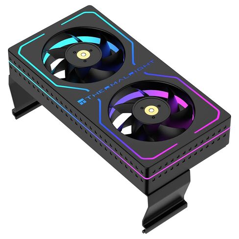 Thermalright MC-2 ARGB RAM Cooler, Dual Fan Active Memory Cooler, 3200RPM PWM, 5V 3PIN ARGB, Low-Noise Clip-On RAM Cooling for DDR/DDR2/DDR3/DDR4/DDR5 (Black) in Saudi Arabia