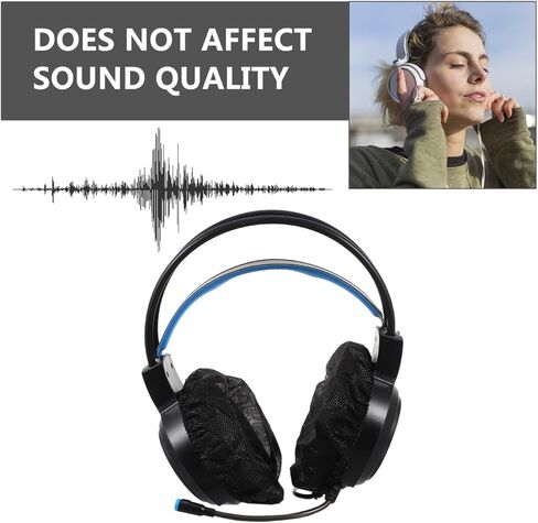 Disposable Headphone Covers 100 Pcs 4.3 Inch Nonwoven Earphone Protective Cases Sweatproof Sanitary Covers for Shared Headsets Gym Office Running in Saudi Arabia