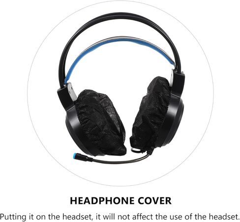 Disposable Headphone Covers 100 Pcs 4.3 Inch Nonwoven Earphone Protective Cases Sweatproof Sanitary Covers for Shared Headsets Gym Office Running in Saudi Arabia