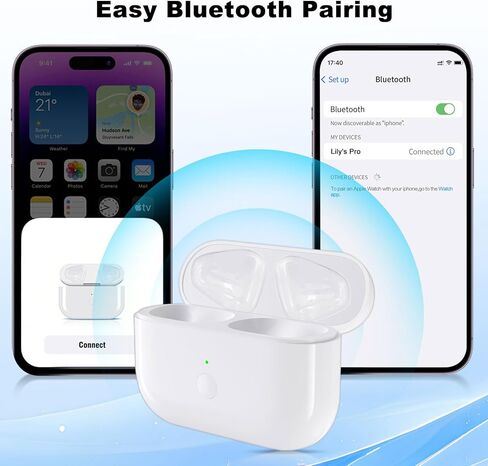 علبة شحن لاسلكية بديلة متوافقة مع AirPods Pro الجيل الأول والثاني، حافظة شاحن سماعات الأذن مع زر مزامنة بلوتوث، شحن سريع، خيارات لاسلكية وسلكية مزدوجة in Kuwait