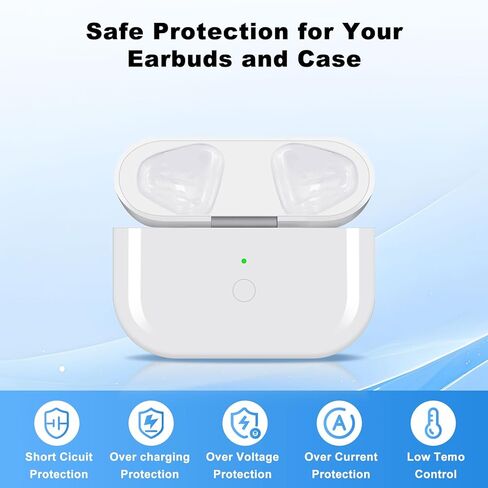 علبة شحن لاسلكية بديلة متوافقة مع AirPods Pro الجيل الأول والثاني، حافظة شاحن سماعات الأذن مع زر مزامنة بلوتوث، شحن سريع، خيارات لاسلكية وسلكية مزدوجة in Kuwait