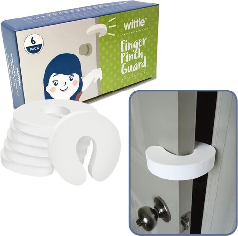 Wittle Door Pinch Guard - 6pk. Baby Proof Door Stopper with Soft & Durable Foam - Keeps Doors from Slamming, Prevents Finger Pinch Injuries, and Child or Pet from Getting Locked in Room in Saudi Arabia