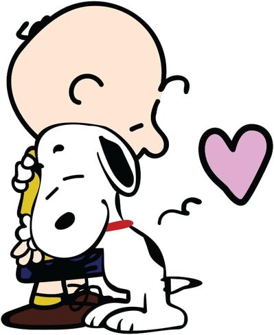 ملصق فينيل لاصق Snoopy Hugging Woodstock، ملصق لطيف مقاوم للطقس للسيارة وMacBook وحافظة الهاتف (4.5 بوصة × 3.5 بوصة) in Kuwait