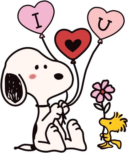 ملصق فينيل لاصق Snoopy Hugging Woodstock، ملصق لطيف مقاوم للطقس للسيارة وMacBook وحافظة الهاتف (4.5 بوصة × 3.5 بوصة) in Kuwait