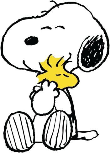 ملصق فينيل لاصق Snoopy Hugging Woodstock، ملصق لطيف مقاوم للطقس للسيارة وMacBook وحافظة الهاتف (4.5 بوصة × 3.5 بوصة) in Kuwait