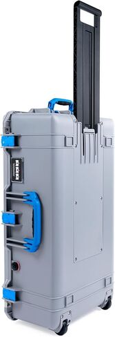 Silver Pelican 1615 Air case with Blue Handles & latches. Comes Empty & with Wheels. in Saudi Arabia