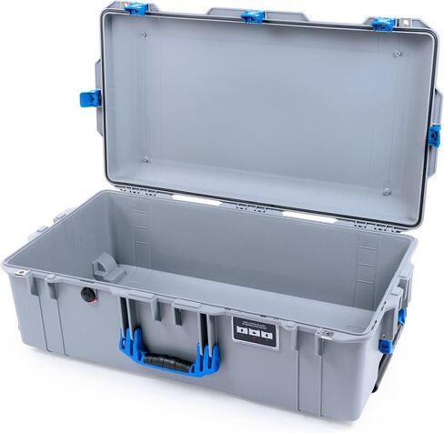 Silver Pelican 1615 Air case with Blue Handles & latches. Comes Empty & with Wheels. in Saudi Arabia