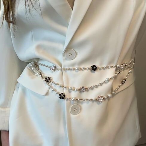 Fashion Jewelry Designer Flower and Bow Charms Faux Pearl Statement Long Sweater Necklace for Women in Saudi Arabia