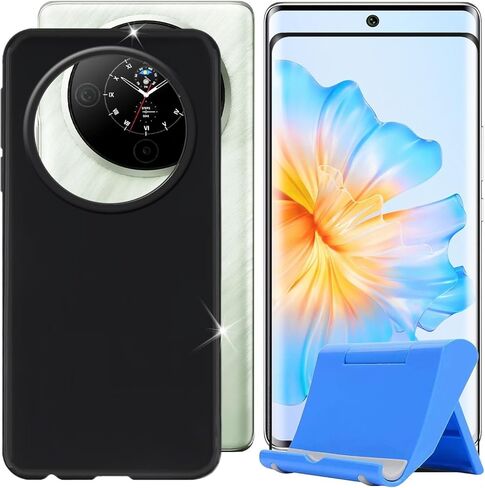حافظة هاتف Fossibot S3 Pro (6.67 بوصة) + واقي شاشة، غطاء مقاوم للصدمات، حافظة نحيفة من السيليكون الناعم TPU مضادة للخدش + زجاج مقسى مع حامل هاتف - أسود in Saudi Arabia