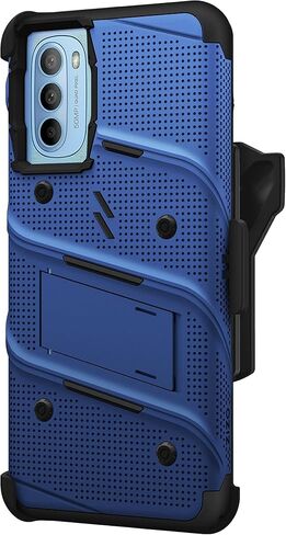 ZIZO Bolt Bundle for Moto g 5G (2022) Case with Screen Protector Kickstand Holster Lanyard - Blue in Saudi Arabia