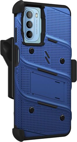 ZIZO Bolt Bundle for Moto g 5G (2022) Case with Screen Protector Kickstand Holster Lanyard - Blue in Saudi Arabia