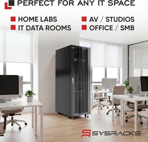 42U Server Rack Cabinet – 19" Network Rack Enclosure, 39" Deep Floor Standing Data Rack with Locking Glass Door, Cooling Fans, PDU & Shelf for Servers, Switches and Patch Panels in Saudi Arabia
