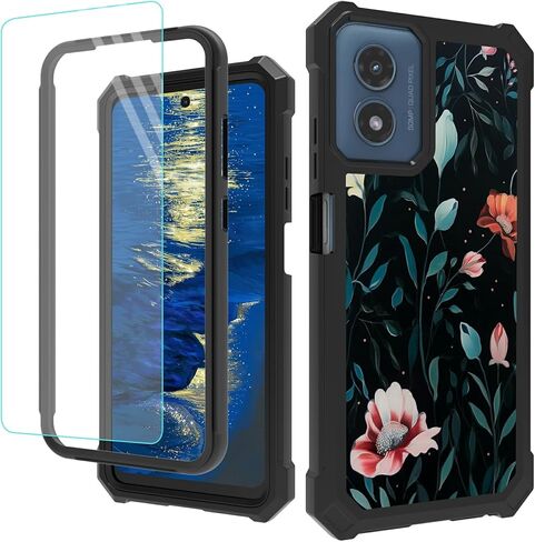 for Motorola Moto G 5G 2025 Phone Case with Tempered Glass Screen Protector Christian Cross Book Design Hybrid Dual Layer Soft TPU Hard PC Heavy Duty Shockproof Protective Cover for Moto-G-5G-2025 in Saudi Arabia