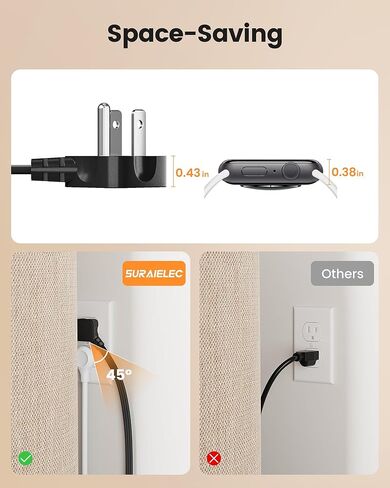 SURAIELEC Desk Clamp Power Strip with 5 Outlets, 40W Total Fast Charging Station, 4 PD 20W USB-C & 2 USB-A Ports, 900J Surge Protector, Fit 1.97 in Desk Edge Mount, 45° Flag Plug, 6 ft Extension Cord in Saudi Arabia