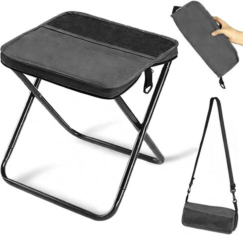 Wind Tour Outdoor Backpack Folding Stool, Pencil Case Stool, Portable Lightweight Camping Gear, Sports Folding Chair, Handbag Stool（Crossbody Bag Stool | Black） in Saudi Arabia