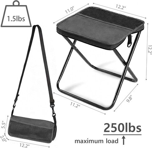 Wind Tour Outdoor Backpack Folding Stool, Pencil Case Stool, Portable Lightweight Camping Gear, Sports Folding Chair, Handbag Stool（Crossbody Bag Stool | Black） in Saudi Arabia