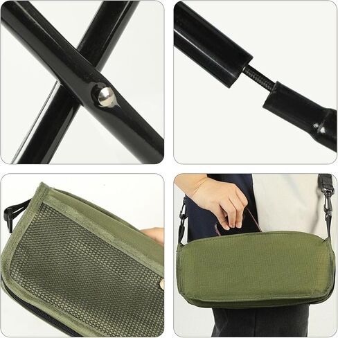 Wind Tour Outdoor Backpack Folding Stool, Pencil Case Stool, Portable Lightweight Camping Gear, Sports Folding Chair, Handbag Stool（Crossbody Bag Stool | Black） in Saudi Arabia