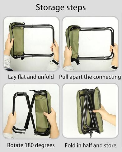 Wind Tour Outdoor Backpack Folding Stool, Pencil Case Stool, Portable Lightweight Camping Gear, Sports Folding Chair, Handbag Stool（Crossbody Bag Stool | Black） in Saudi Arabia