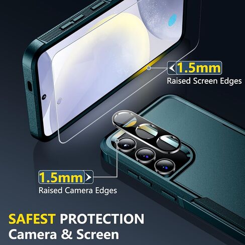 جراب SPIDERCASE مصمم لهاتف Samsung Galaxy S24 Plus، [حماية من السقوط بدرجة عسكرية 10 أقدام] جراب هاتف عالي التحمل مضاد للصدمات لهاتف Galaxy S24 Plus 2024، أخضر غامق in Kuwait