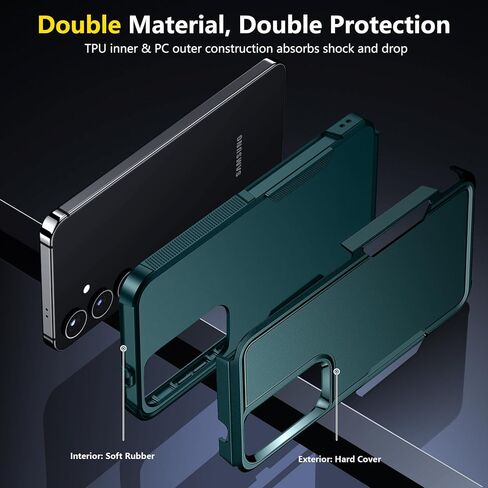 جراب SPIDERCASE مصمم لهاتف Samsung Galaxy S24 Plus، [حماية من السقوط بدرجة عسكرية 10 أقدام] جراب هاتف عالي التحمل مضاد للصدمات لهاتف Galaxy S24 Plus 2024، أخضر غامق in Kuwait