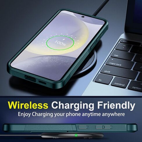 جراب SPIDERCASE مصمم لهاتف Samsung Galaxy S24 Plus، [حماية من السقوط بدرجة عسكرية 10 أقدام] جراب هاتف عالي التحمل مضاد للصدمات لهاتف Galaxy S24 Plus 2024، أخضر غامق in Kuwait