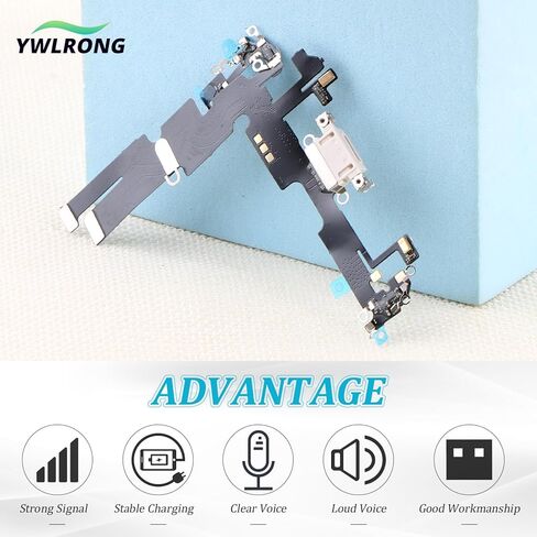 for iPhone 14 Plus Charging Port for iPhone 14 Plus Dock Connector Replacement USB Charger Board Flex Cable Assembly Accessories with Repair Tools(White) in Saudi Arabia