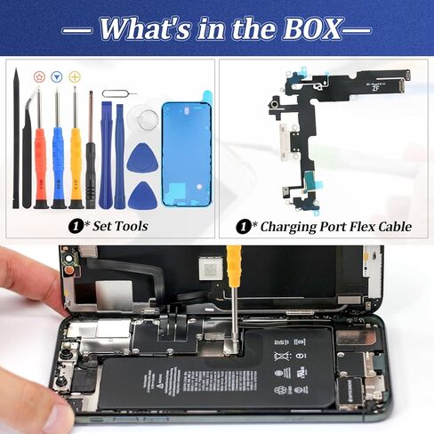 for iPhone 14 Plus Charging Port for iPhone 14 Plus Dock Connector Replacement USB Charger Board Flex Cable Assembly Accessories with Repair Tools(White) in Saudi Arabia