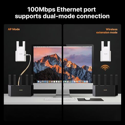 Tenda WiFi Extender N300, WiFi Extender Signal Booster, with Ethernet Port, Up to 800 Sq. Ft.,Single Band WiFi Booster, Repeater Mode&AP Mode,Easy Setup,2.4GHz only(A9V4.0) in Saudi Arabia
