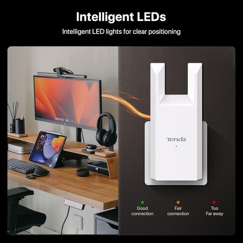 Tenda WiFi Extender N300, WiFi Extender Signal Booster, with Ethernet Port, Up to 800 Sq. Ft.,Single Band WiFi Booster, Repeater Mode&AP Mode,Easy Setup,2.4GHz only(A9V4.0) in Saudi Arabia