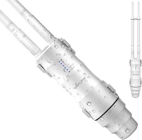 AC1200 WAVLINK Outdoor WiFi Extender, Weatherproof Outdoor WiFi Repeater Extender Signal Booster with POE, Dual Band 2.4/5GHz, Support AP/Repeater/Router Mode, for Yard/Patio/Rural Areas in Saudi Arabia