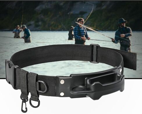 3rd Hand Rod Holder - Adjustable Belt Fishing Rod Holder for Fly Fishing Bank Fishing Belt Wading Accessories in Saudi Arabia