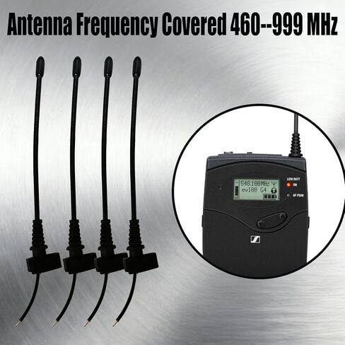 （4PK） Antenna for Sennheiser EW100G2/100G3 Wireless Microphone/IEM Bodypack Transmitter Receiver, Antenna Frequency Covered 460-999 MHz, Replace for Sennheiser EW100G2/100G3 Antenna in Saudi Arabia