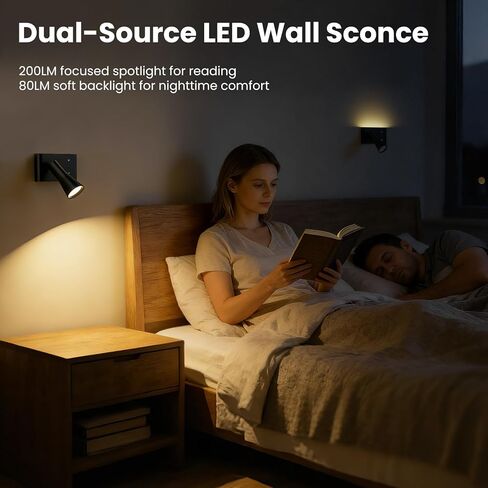 مصابيح حائط للقراءة تعمل بالبطارية، مصابيح حائط LED لاسلكية قابلة لإعادة الشحن بقدرة 10000 مللي أمبير في الساعة، 3 مصابيح بجانب السرير قابلة للتعتيم لدرجات حرارة الألوان لغرفة النوم وغرفة المعيشة، عبوة واحدة in Saudi Arabia