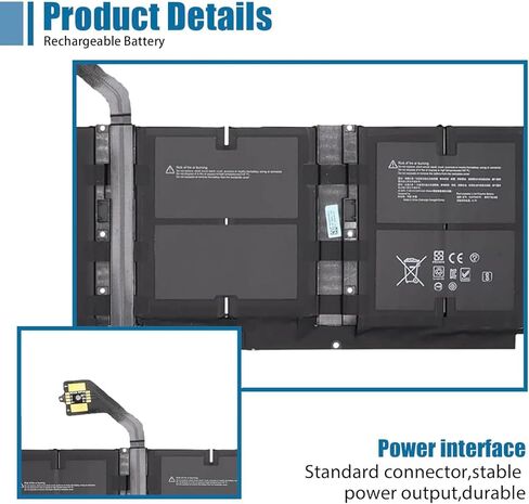 45.8Wh G3HTA057H استبدال بطارية الكمبيوتر المحمول Microsoft Surface Laptop 3 13 Core i5-1035G7 15 بوصة 1872 1873 Surface Laptop 4 1953 1979 سلسلة 15 بوصة G3HTA058H G3HTA053H 7.58V 6041mAh in Saudi Arabia