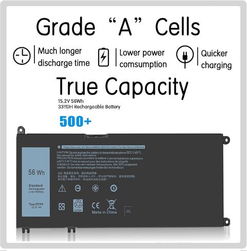 56WH 33YDH استبدال بطارية الكمبيوتر المحمول Dell G3 17 بوصة لجهاز Dell Inspiron 17 7000 7786 7778 7779 7773 15 7577 G3 3579 3779 G7 7588 G5 5587 Latitude 13 3380 14 3490 15 3590 3580 PVHT1 P30E 81PF3 081PF3 جهاز كمبيوتر شخصي. in Kuwait