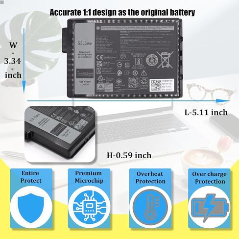 استبدال بطارية XVJNP لجهاز Dell Latitude 5430 7330 Rugged Extreme P148G P148G001 P149G P149G001 سلسلة بطارية الكمبيوتر المحمول 6JRCP M0TN3 KD1CT 451-BCWQ 53.5Wh in Kuwait
